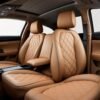 Luxury Diamond Quilted PU Leather Seat Cover – Premium Tan Color | Universal Fit